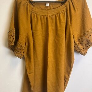 Old Navy Relaxed Yellow Puff Sleeve Blouse